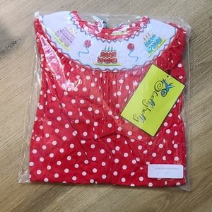 Stellybelly Smocked Bubble 3T Red Birthday